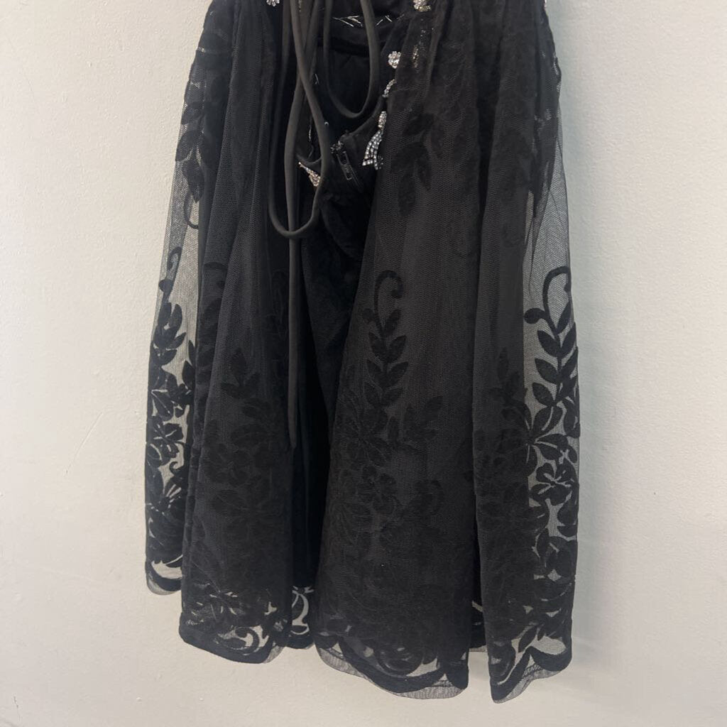 Windsor Burnout Lace Short Dress Small