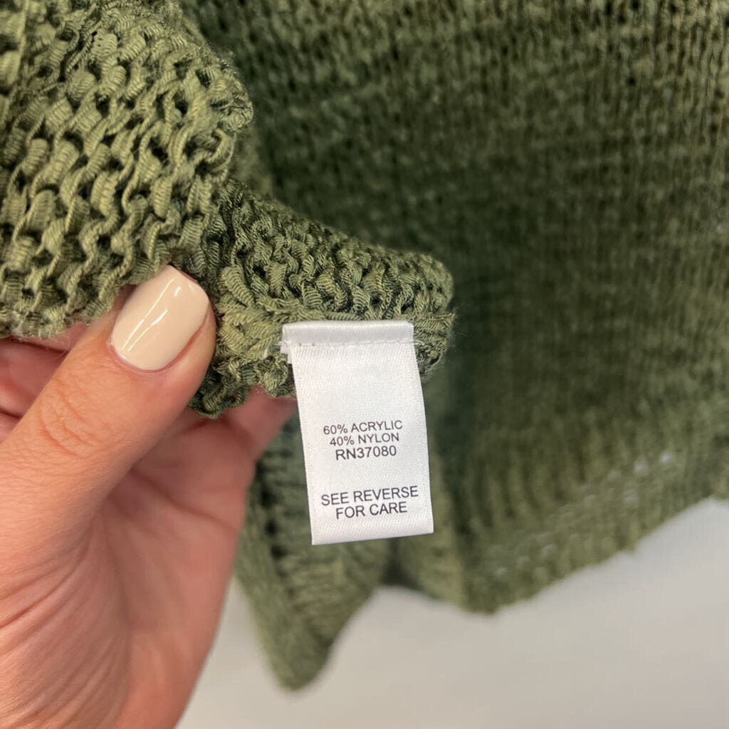 Versona Green Knit Short Sleeve Tunic Top Medium