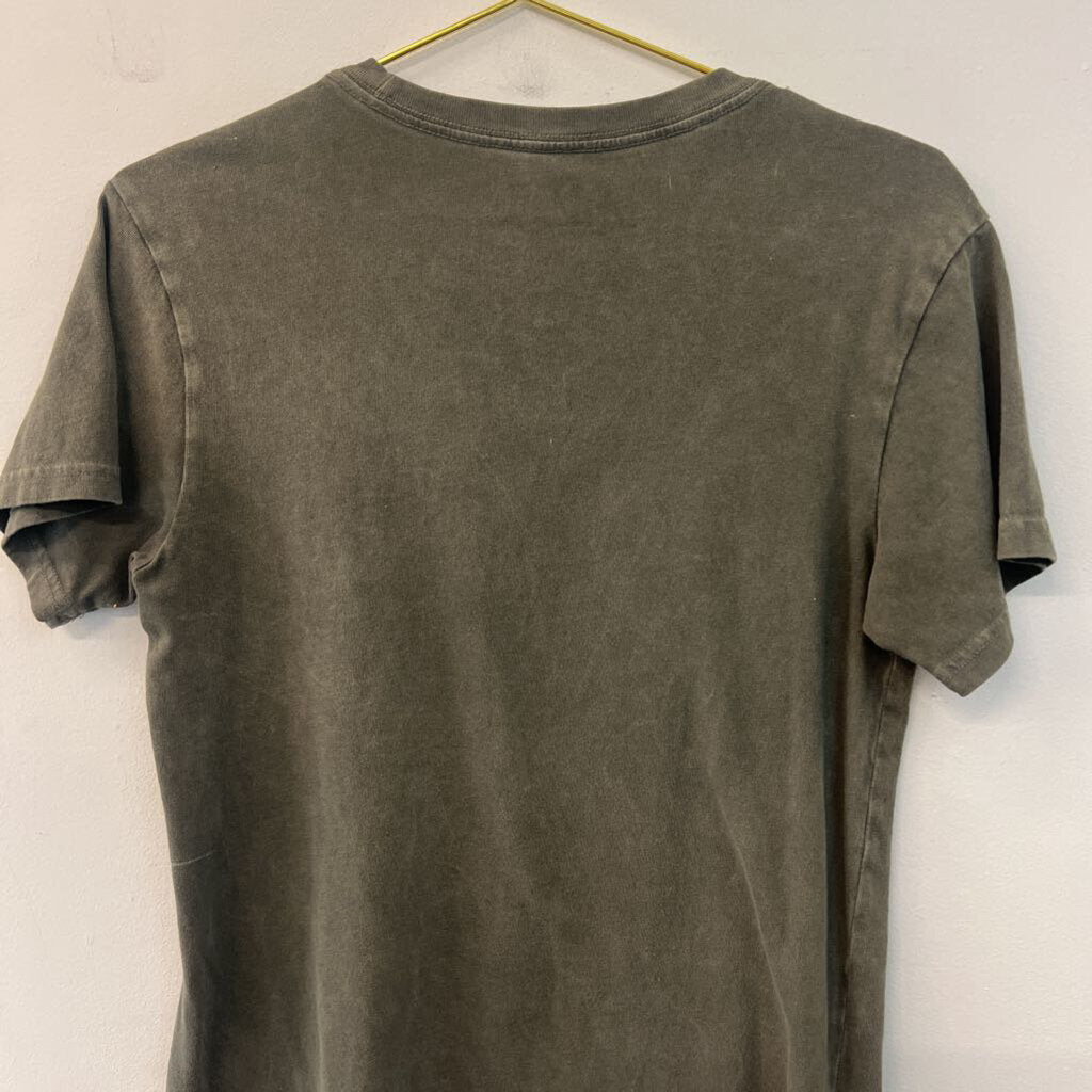 ACDC Grey Studded Short Sleeve Graphic Tee Extra Small