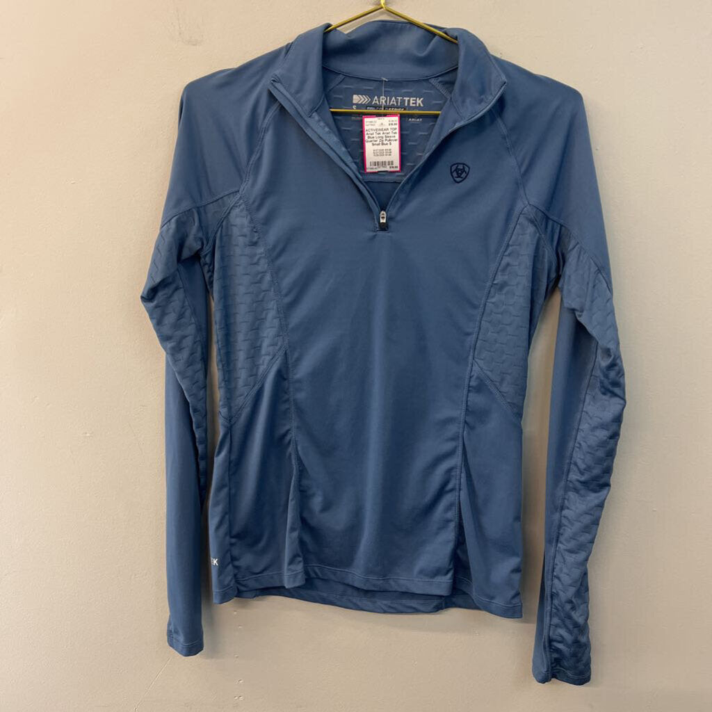 Ariat Tek Blue Long Sleeve Quarter Zip Pullover Small