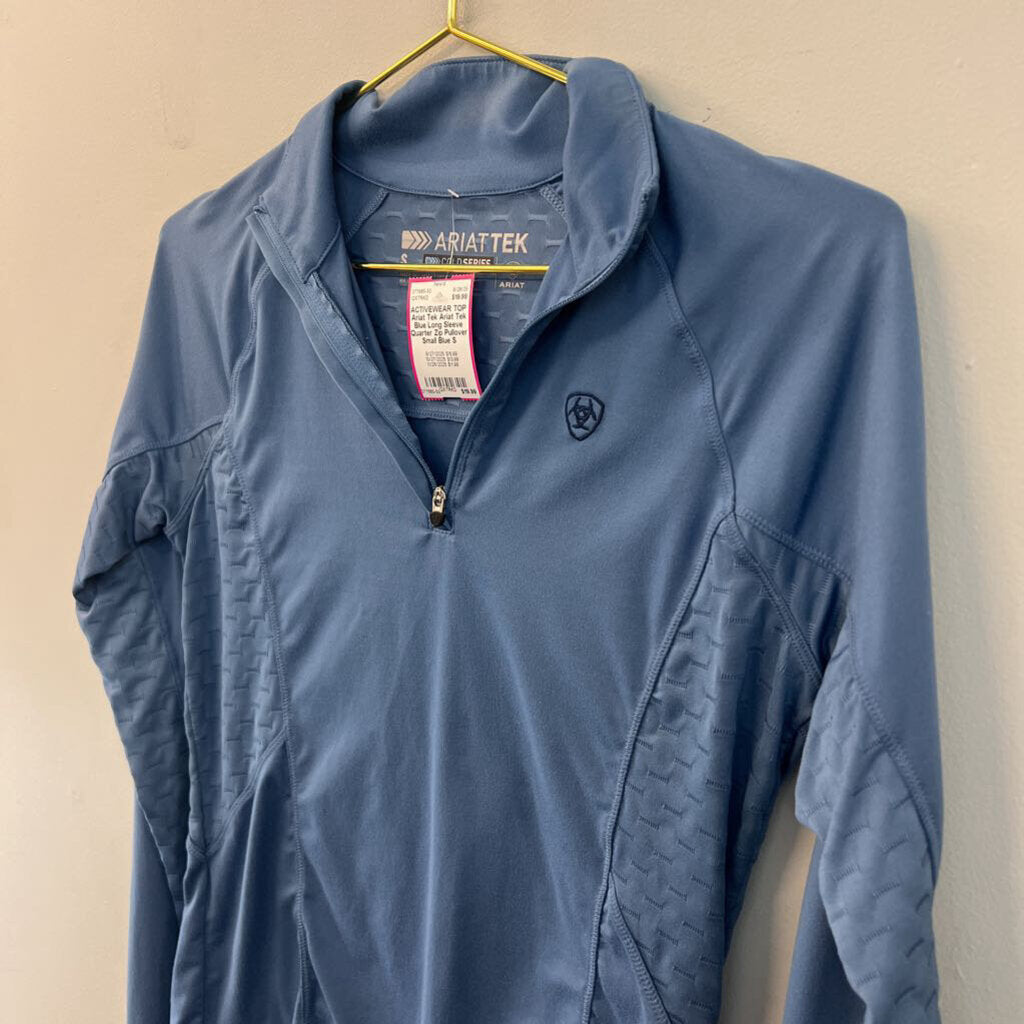 Ariat Tek Blue Long Sleeve Quarter Zip Pullover Small