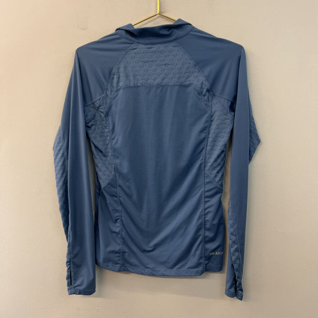 Ariat Tek Blue Long Sleeve Quarter Zip Pullover Small