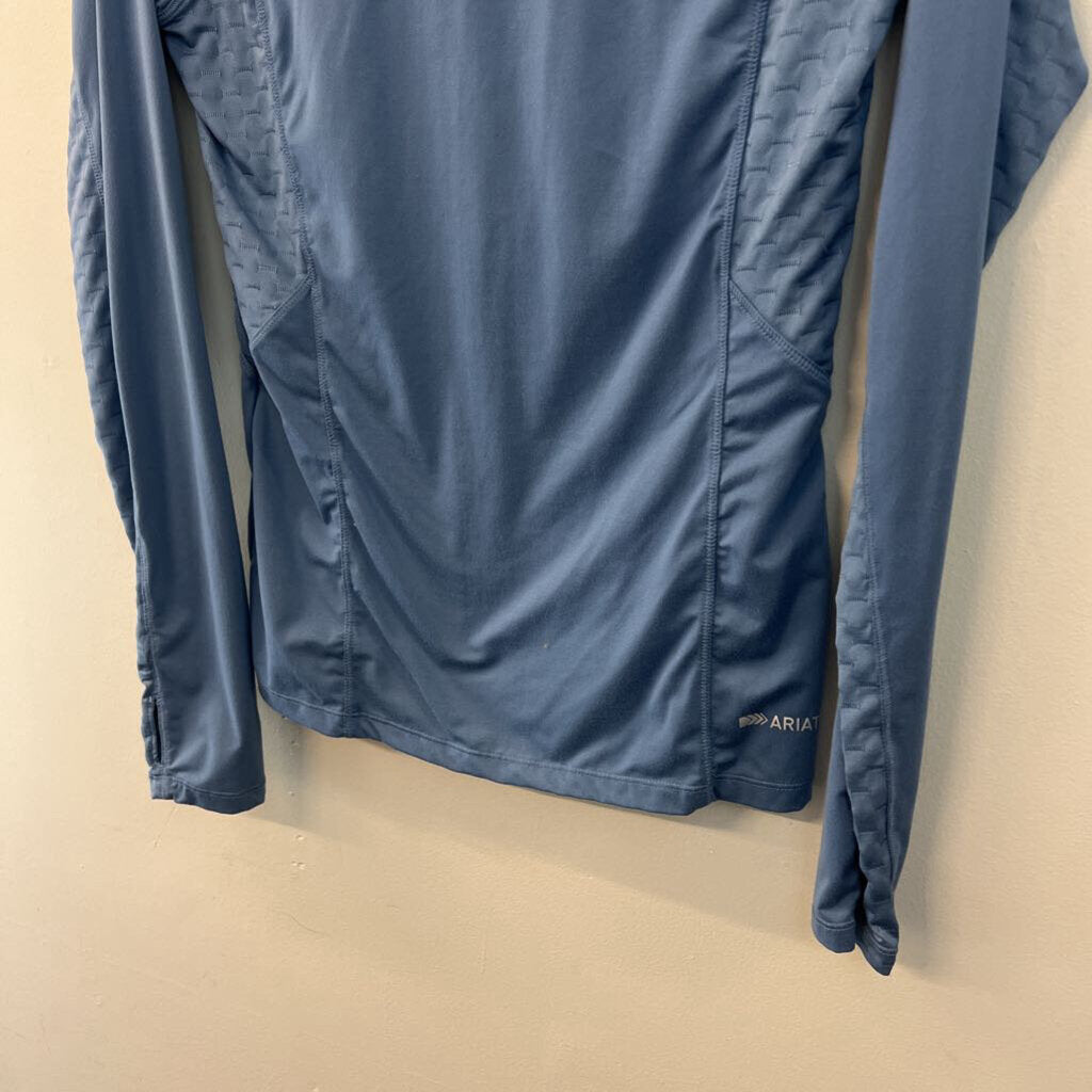 Ariat Tek Blue Long Sleeve Quarter Zip Pullover Small