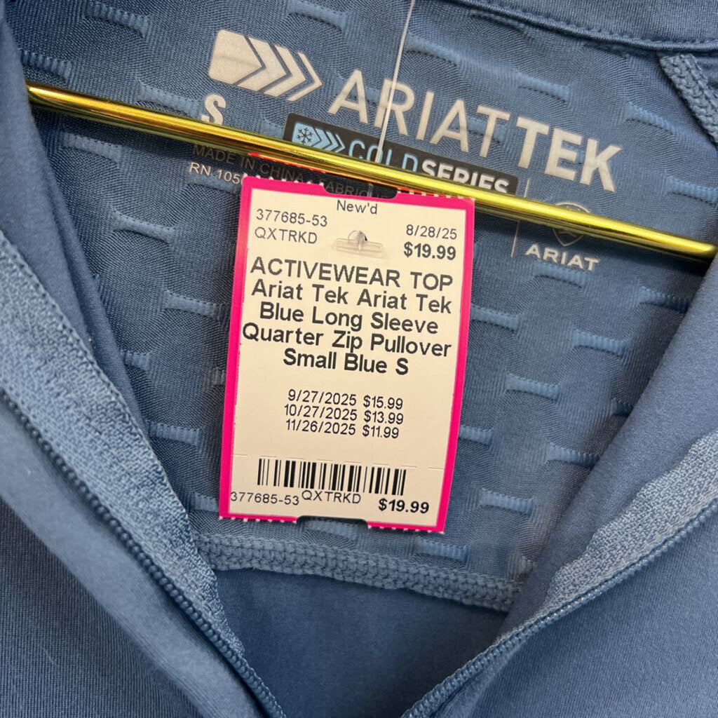 Ariat Tek Blue Long Sleeve Quarter Zip Pullover Small