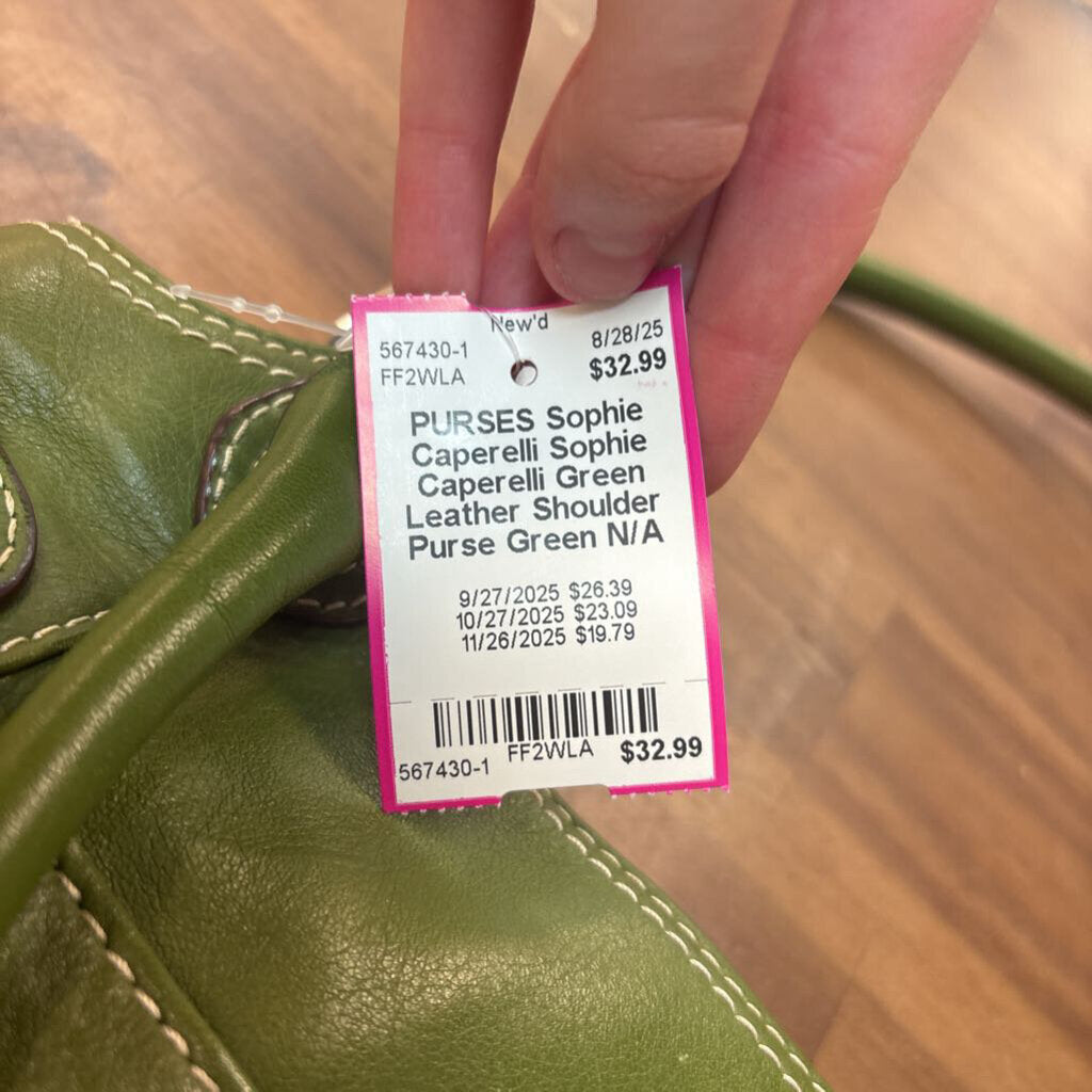 Sophie Caperelli Green Leather Shoulder Purse