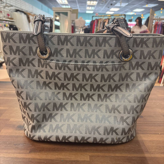 Michael Kors Grey Canvas Logo Print Purse