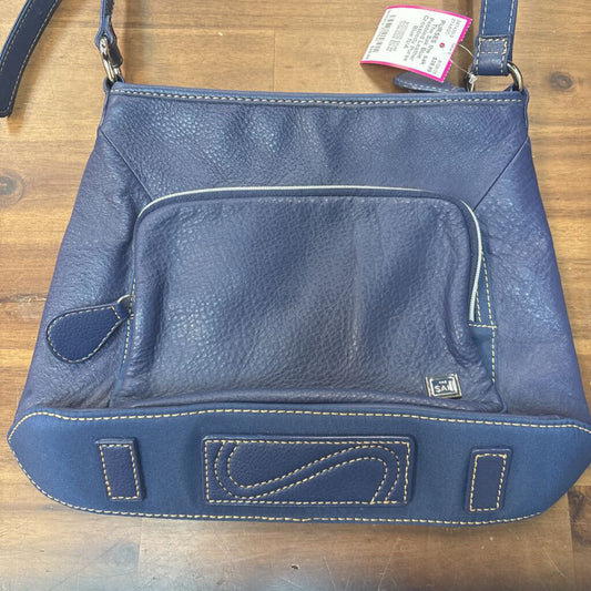 The Sak Blue Pebbled Leather Crossbody Purse