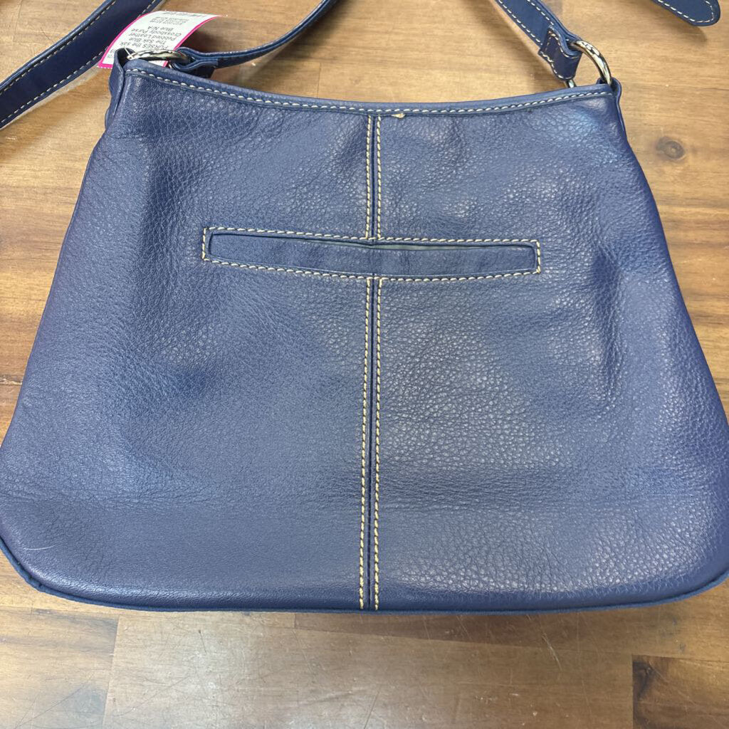 The Sak Blue Pebbled Leather Crossbody Purse