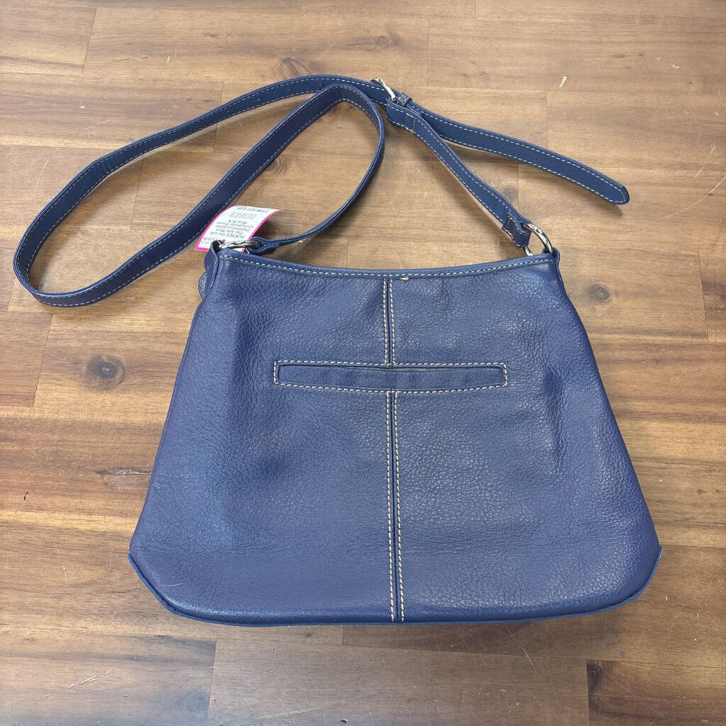 The Sak Blue Pebbled Leather Crossbody Purse