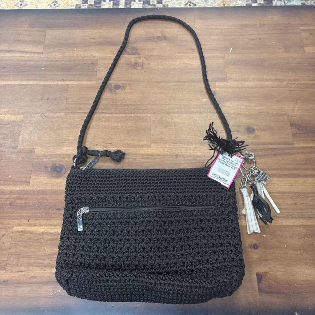 The Sak Black Crochet Crossbody Purse