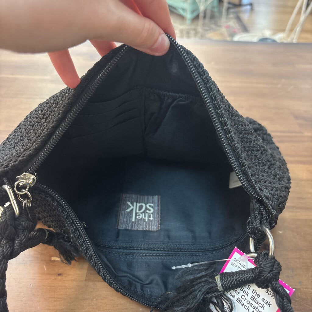 The Sak Black Crochet Crossbody Purse
