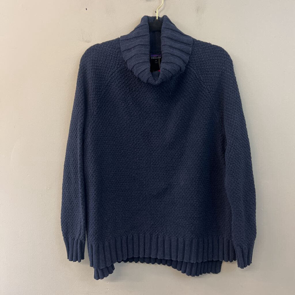 Patagonia Navy Heavy Knit Long Sleeve Turtleneck Sweater Top Extra Large
