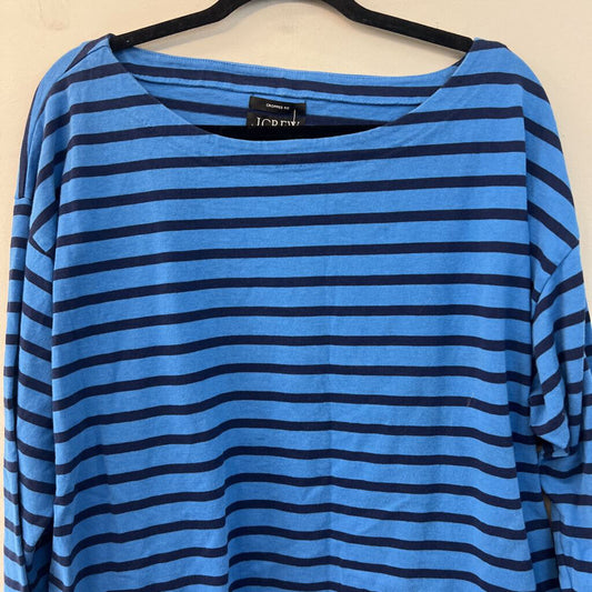 J Crew Blue/ Navy Striped Long Sleeve Top XXL