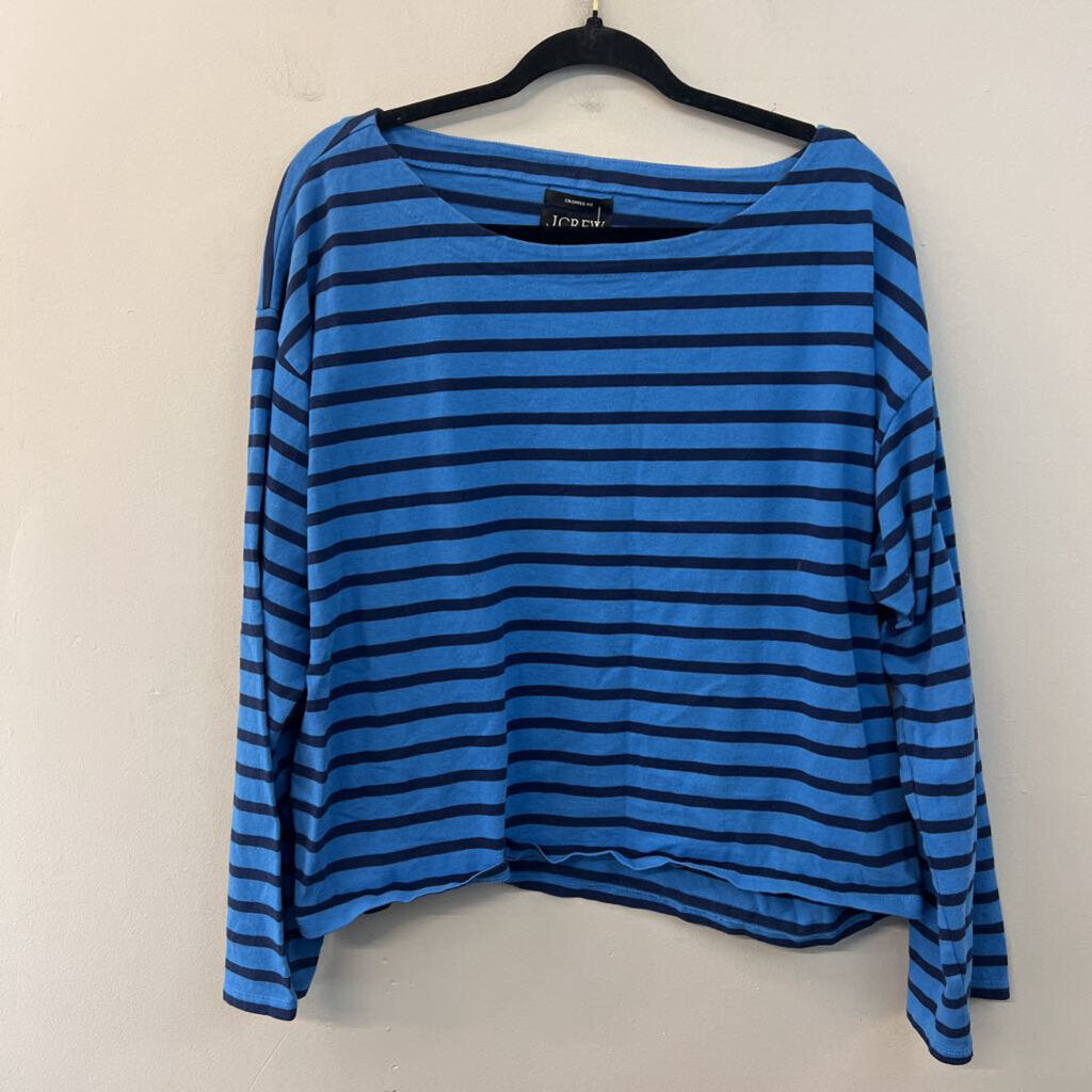 J Crew Blue/ Navy Striped Long Sleeve Top XXL