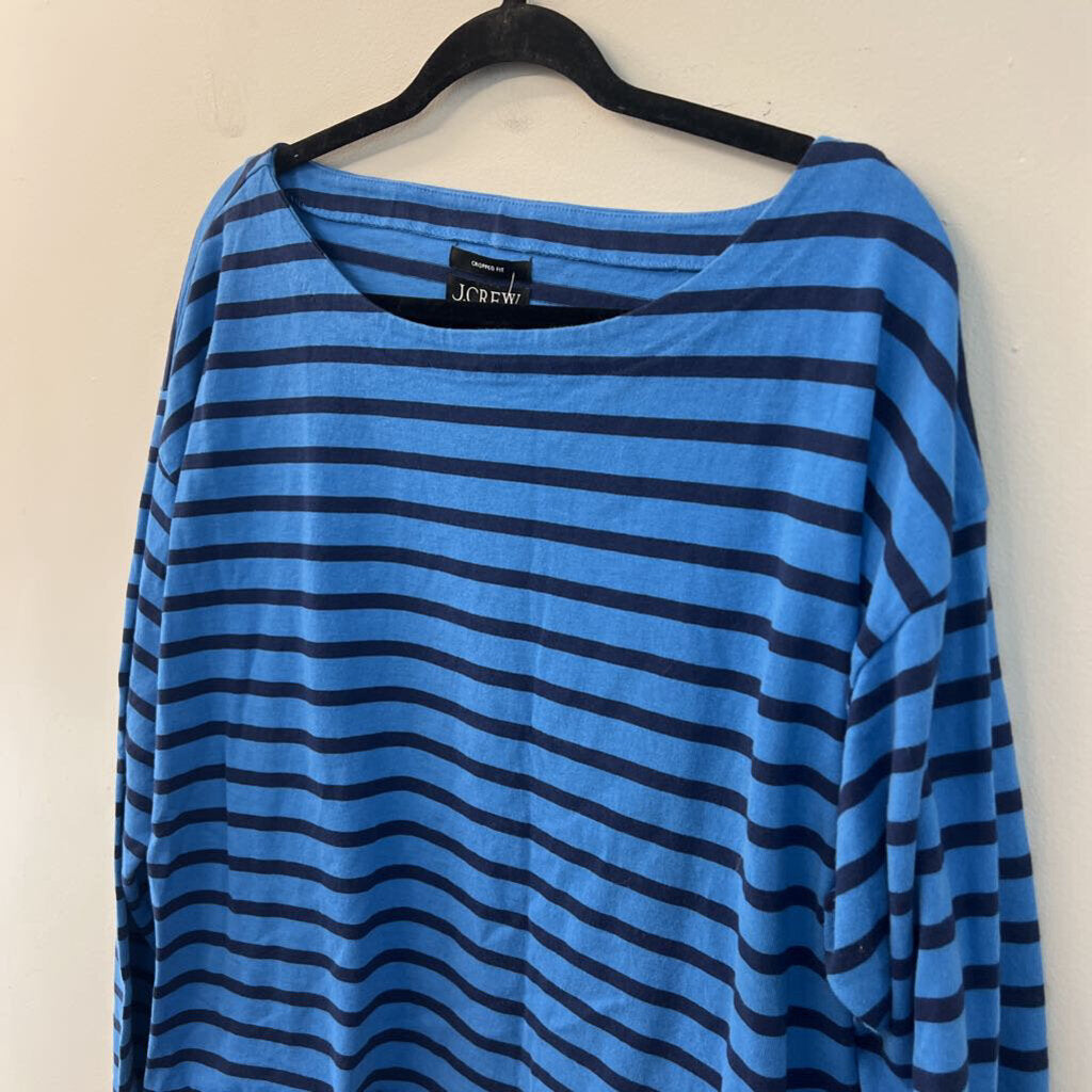 J Crew Blue/ Navy Striped Long Sleeve Top XXL