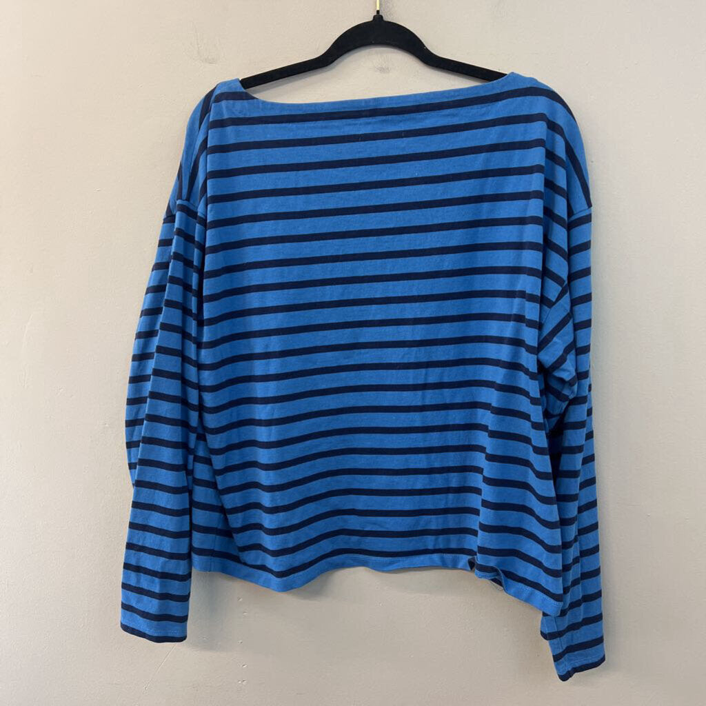 J Crew Blue/ Navy Striped Long Sleeve Top XXL