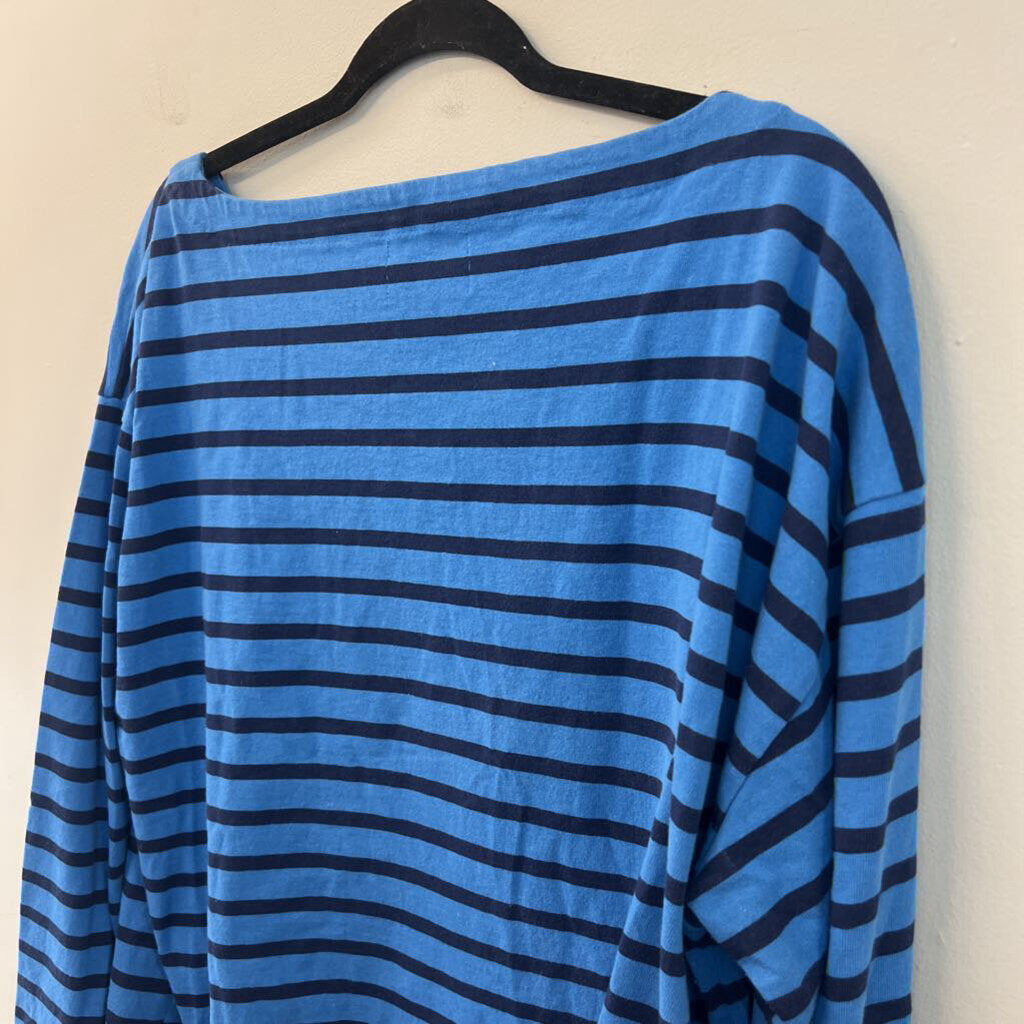 J Crew Blue/ Navy Striped Long Sleeve Top XXL