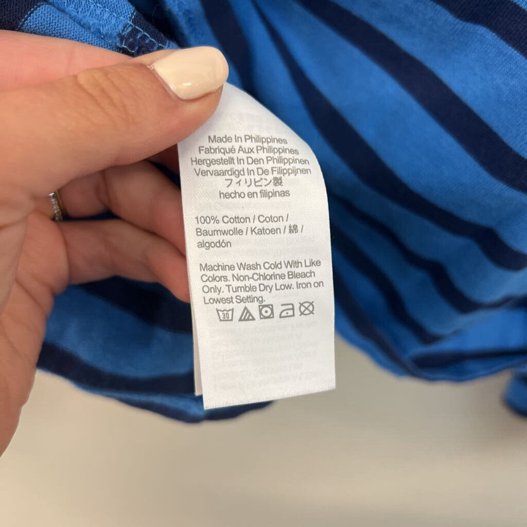 J Crew Blue/ Navy Striped Long Sleeve Top XXL