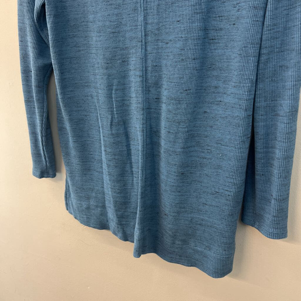 Coldwater Creek Blue Textured Long Sleeve Henley Top Medium