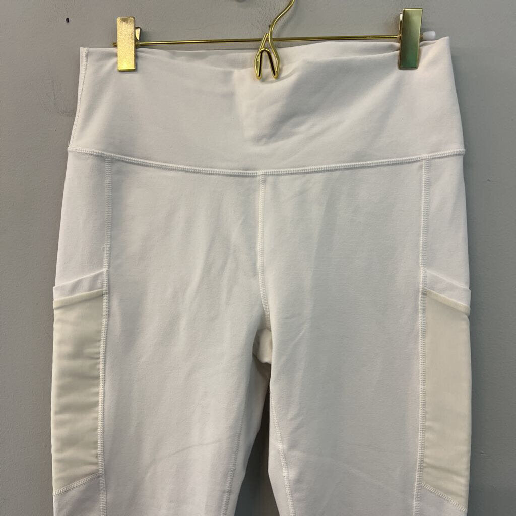 Fabletics White Full Length Power Hold Athletic Leggings Medium
