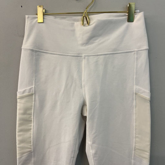 Fabletics White Full Length Power Hold Athletic Leggings Medium
