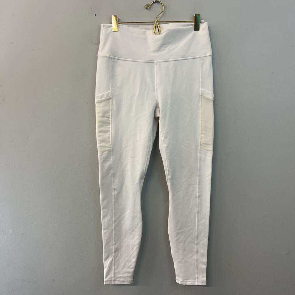Fabletics White Full Length Power Hold Athletic Leggings Medium