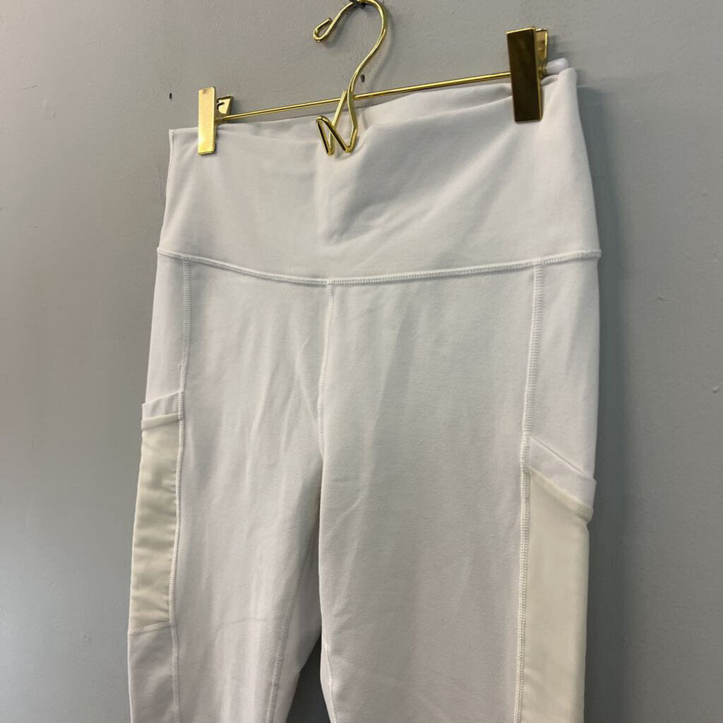 Fabletics White Full Length Power Hold Athletic Leggings Medium