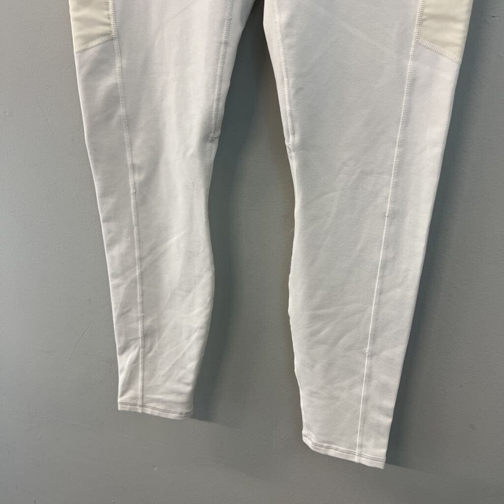 Fabletics White Full Length Power Hold Athletic Leggings Medium