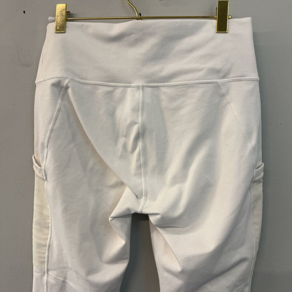 Fabletics White Full Length Power Hold Athletic Leggings Medium