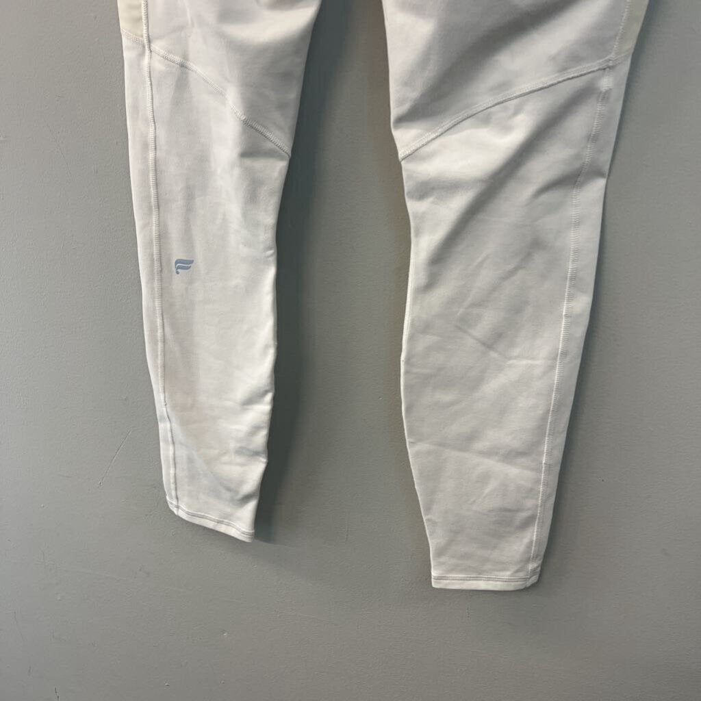 Fabletics White Full Length Power Hold Athletic Leggings Medium