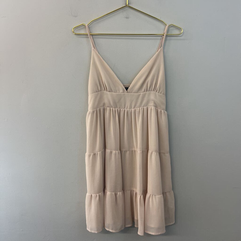 HYFVE Beige Tiered Skirt Dress Large