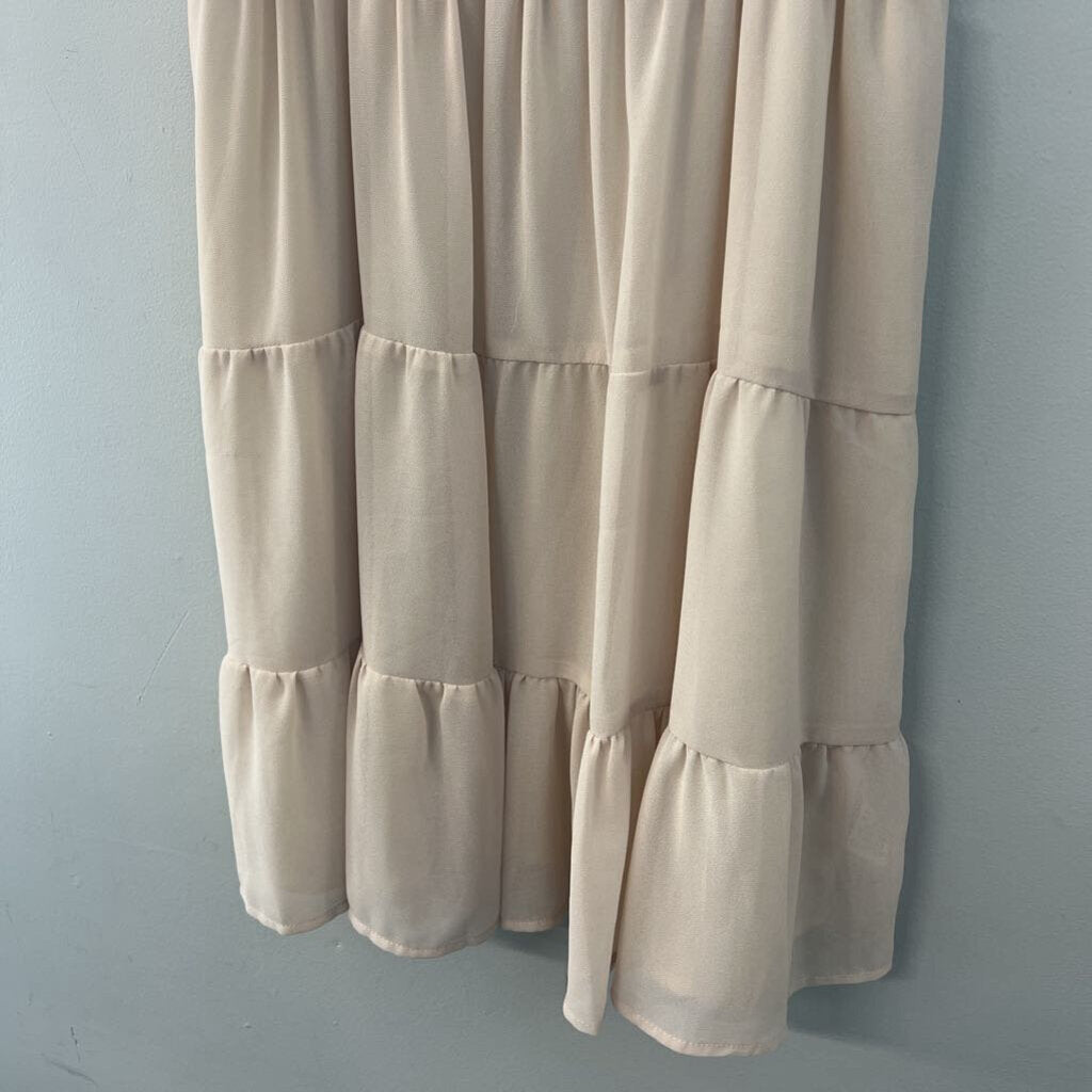 HYFVE Beige Tiered Skirt Dress Large