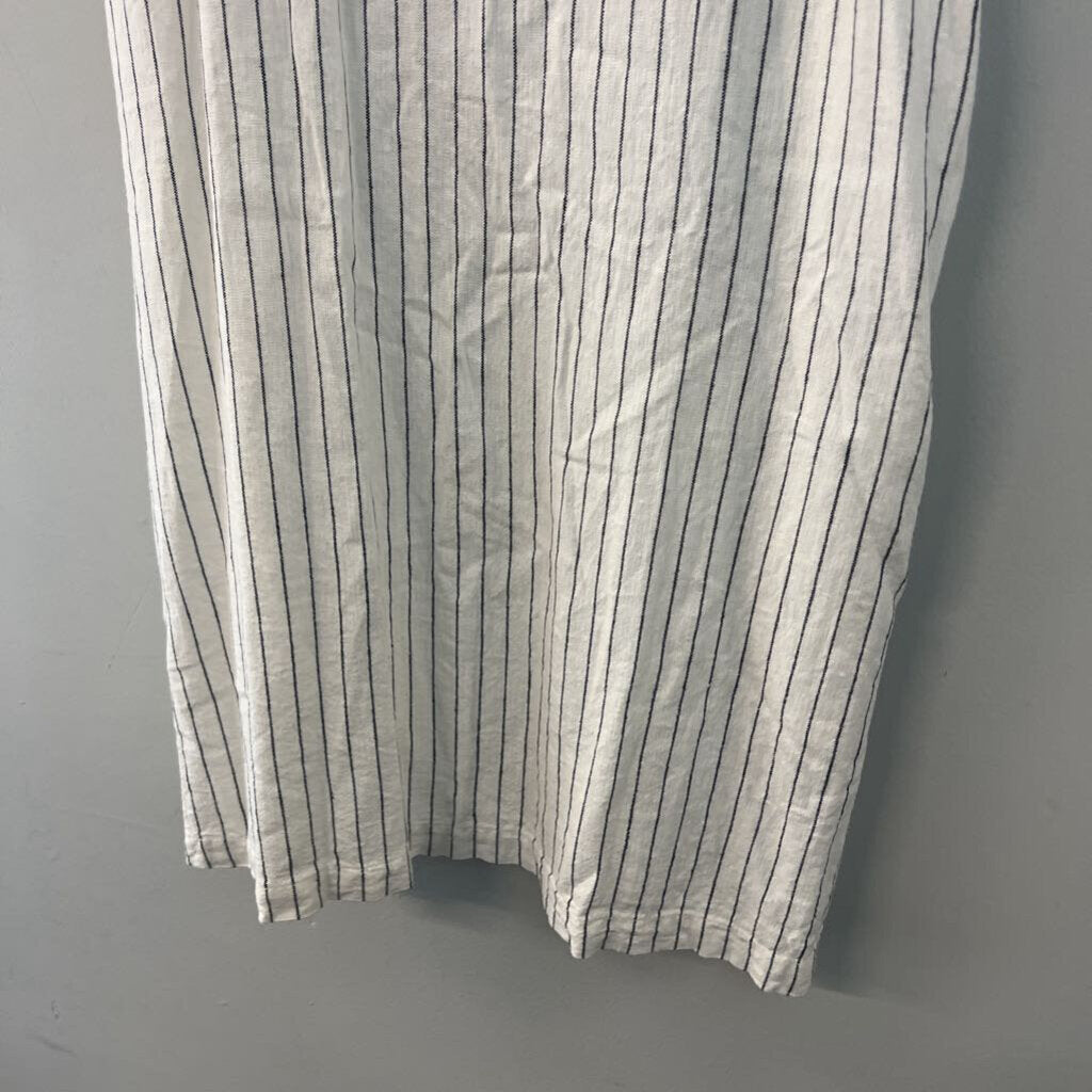 White/ Black Striped Sleeveless Tank Dress Medium