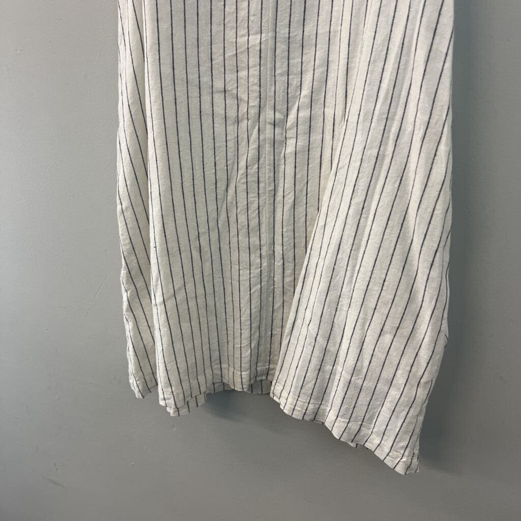 White/ Black Striped Sleeveless Tank Dress Medium