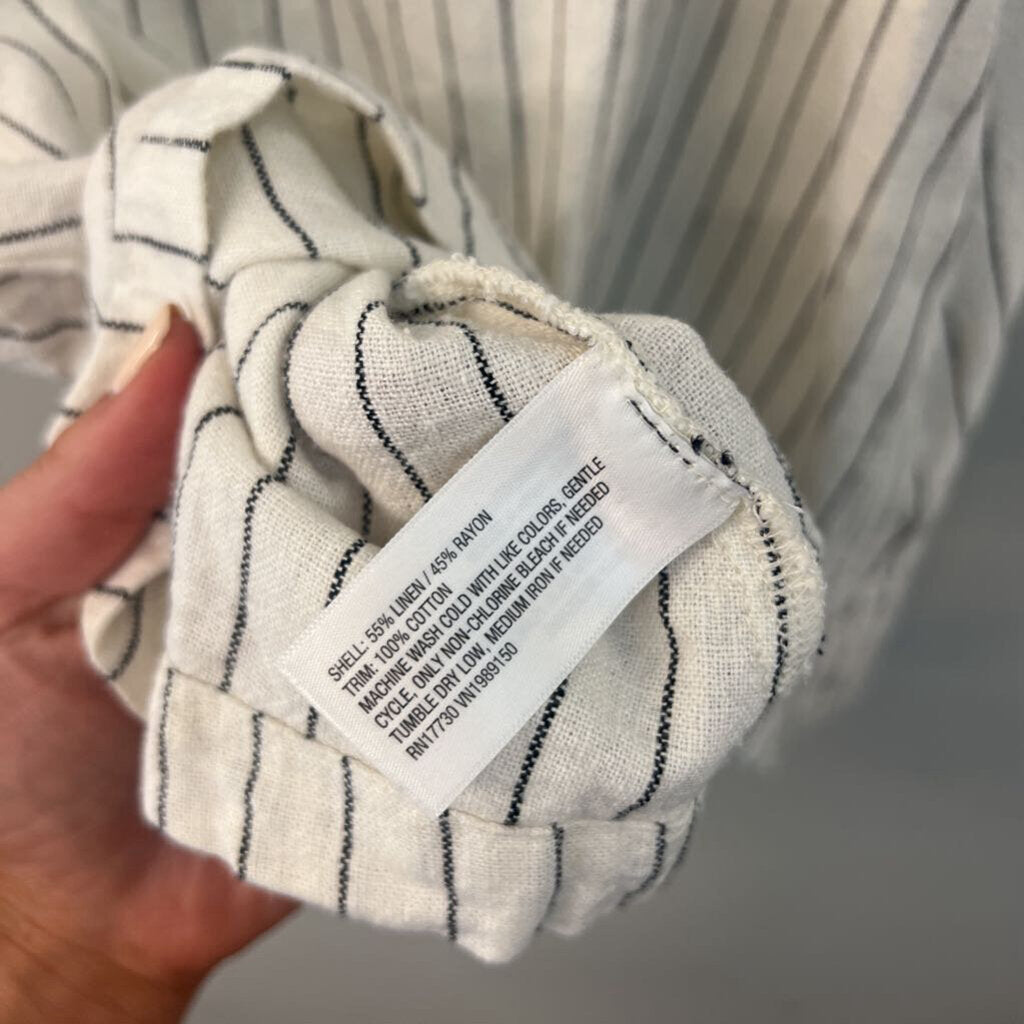 White/ Black Striped Sleeveless Tank Dress Medium