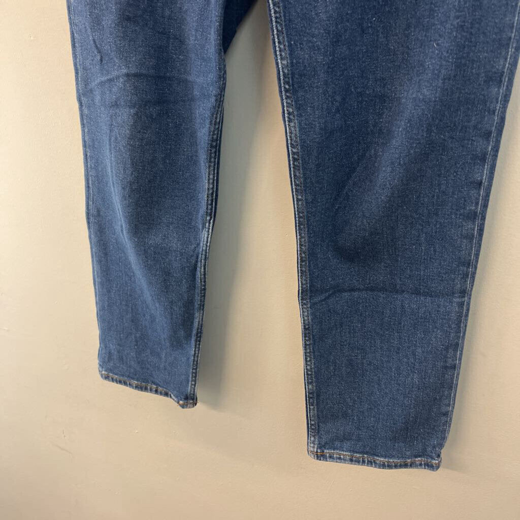 Re Done Dark Wash 70s Ultra High Rise Stove Pipe Jeans 32