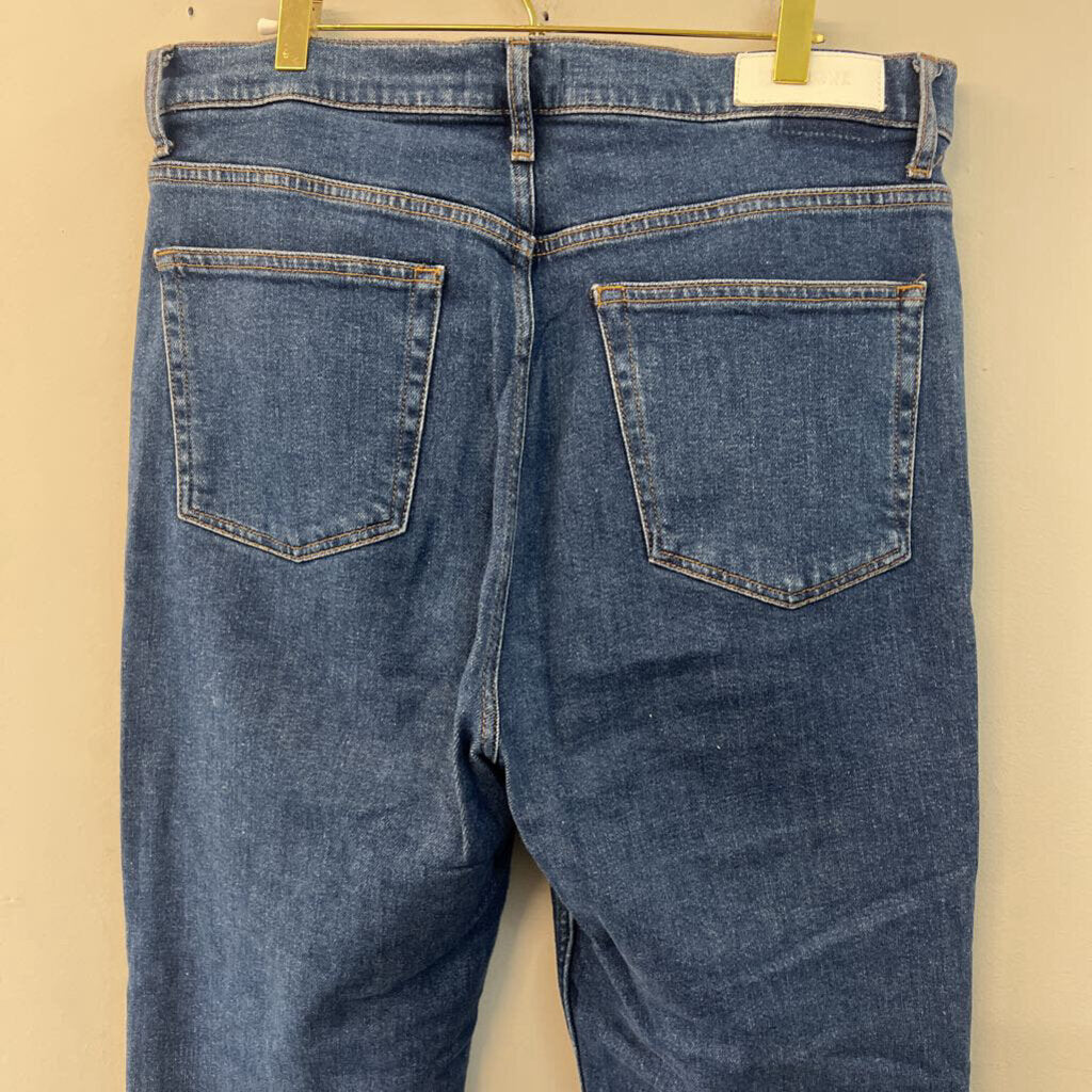 Re Done Dark Wash 70s Ultra High Rise Stove Pipe Jeans 32