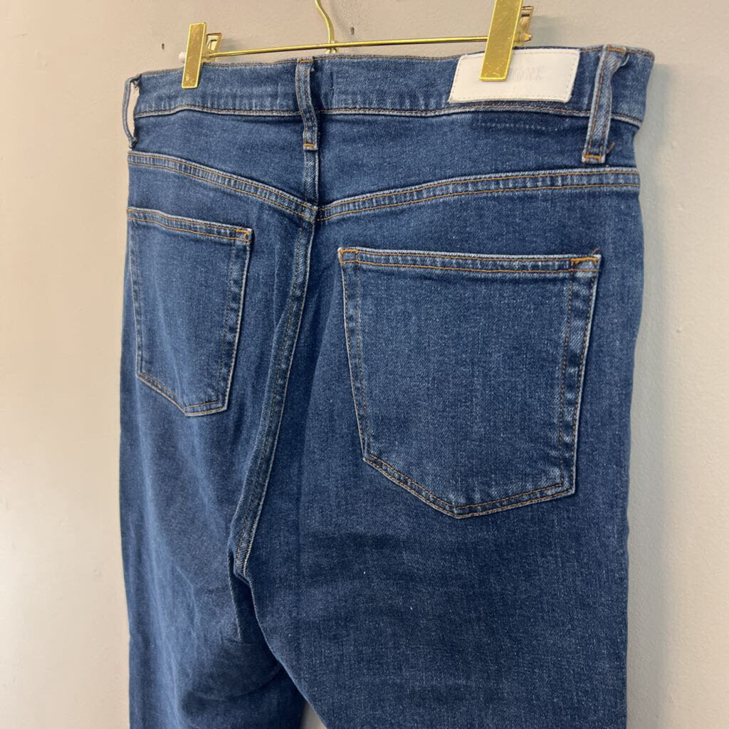 Re Done Dark Wash 70s Ultra High Rise Stove Pipe Jeans 32