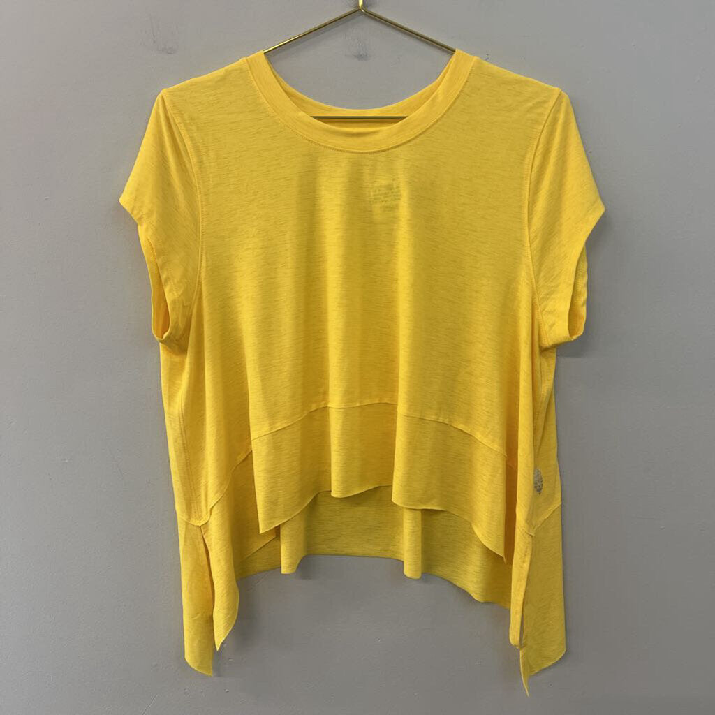 FP Movement Bright Yellow Short Sleeve Top Large