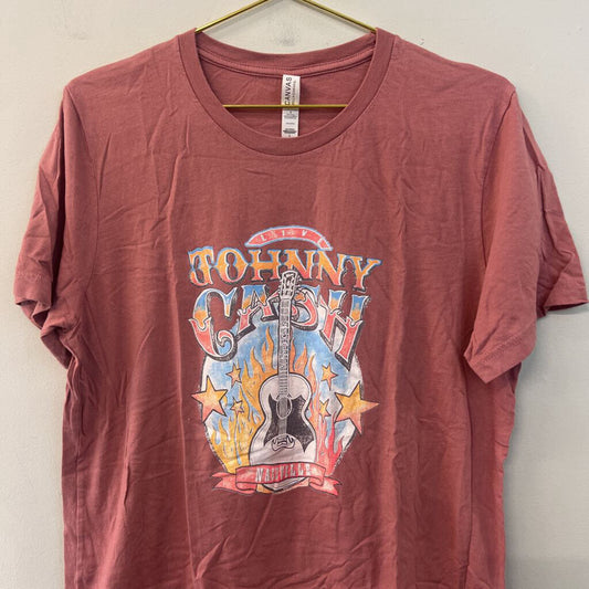 Canvas Pink/ Multi Johnny Cash Short Sleeve Graphic Tee Large