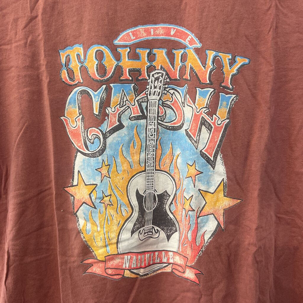 Canvas Pink/ Multi Johnny Cash Short Sleeve Graphic Tee Large
