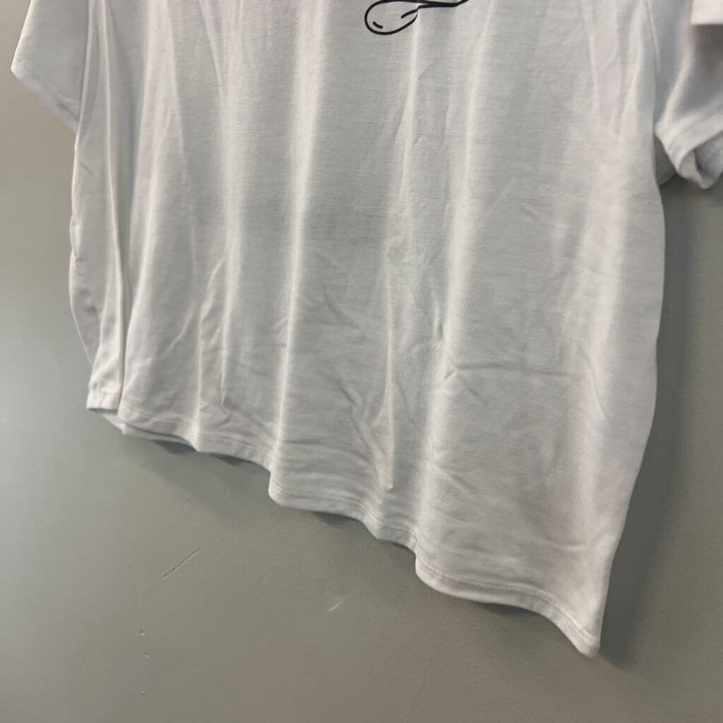 Canvas White/ Black Coastal Cowgirl Cropped Short Sleeve Graphic Tee Large