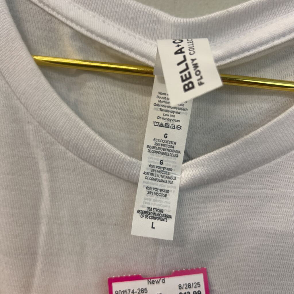 Canvas White/ Black Coastal Cowgirl Cropped Short Sleeve Graphic Tee Large