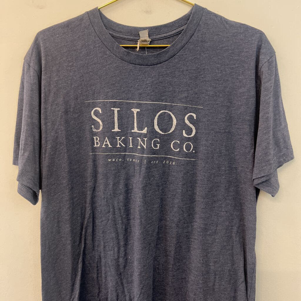 Blue/ White Silos Baking Co Short Sleeve Graphic Tee Large