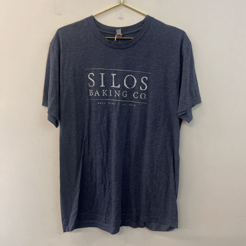 Blue/ White Silos Baking Co Short Sleeve Graphic Tee Large
