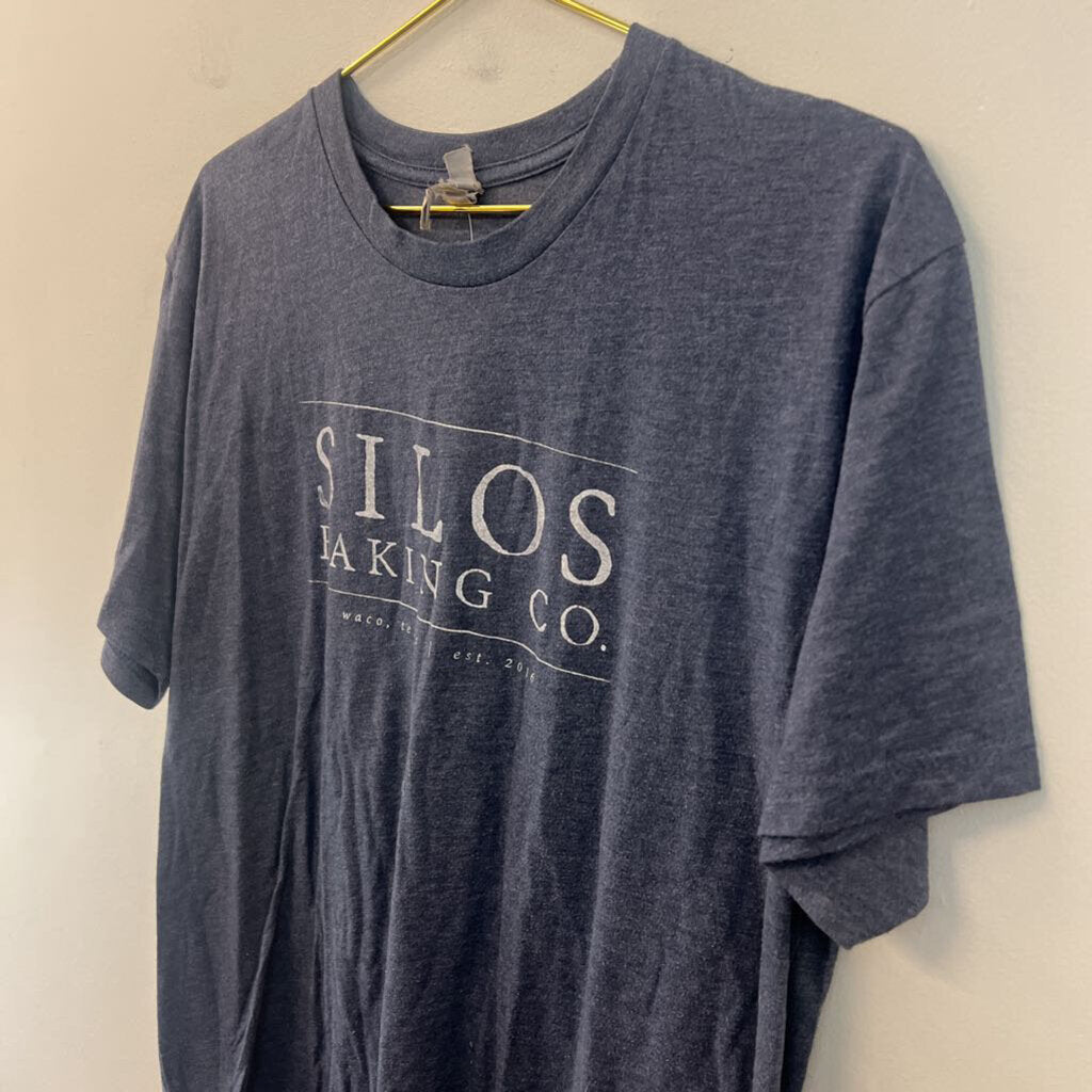 Blue/ White Silos Baking Co Short Sleeve Graphic Tee Large