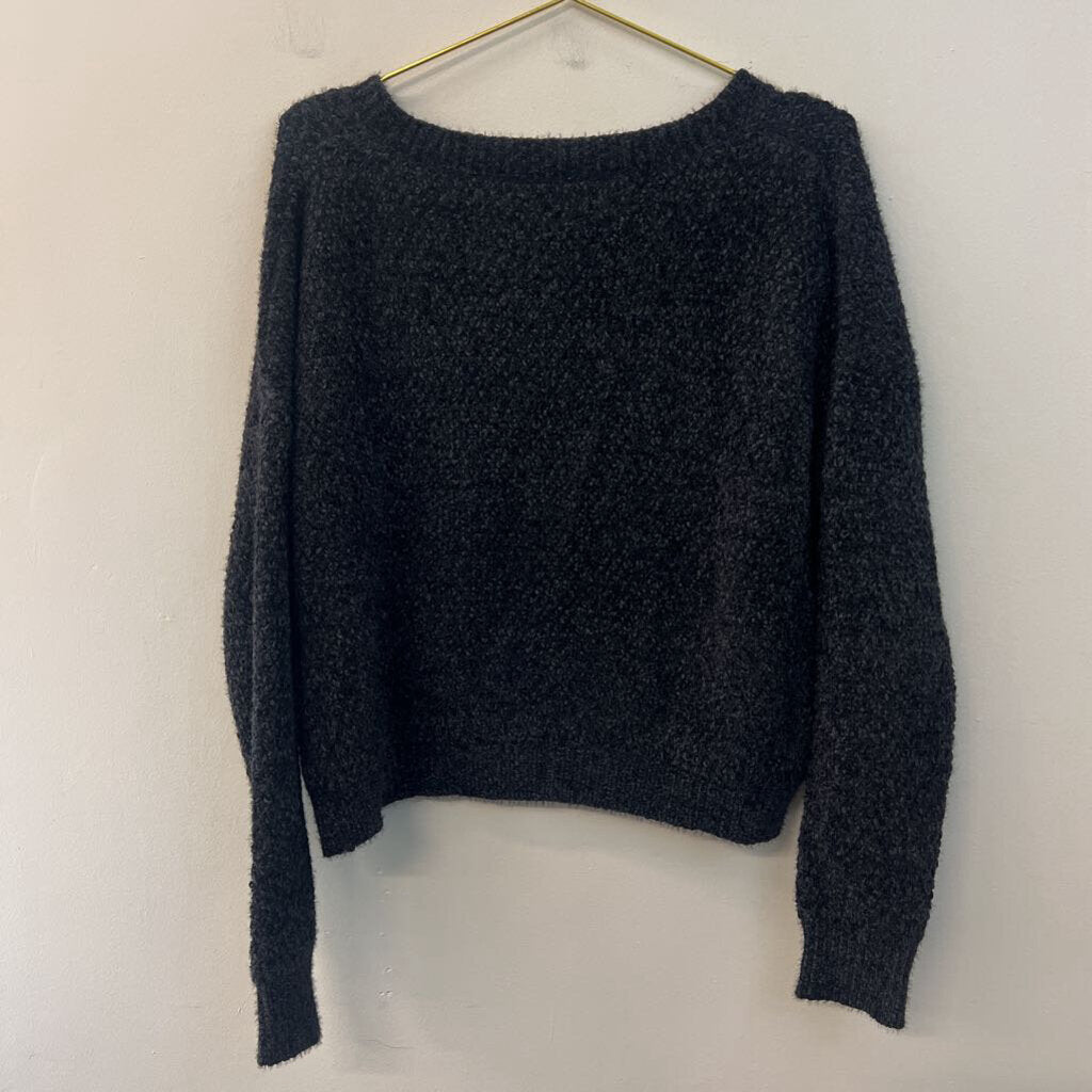 Double Zero Soft Black Knit V Neck Sweater Top Large