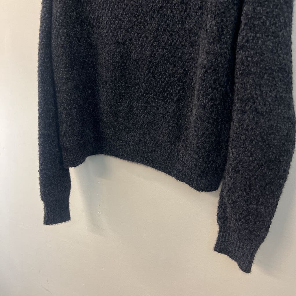 Double Zero Soft Black Knit V Neck Sweater Top Large