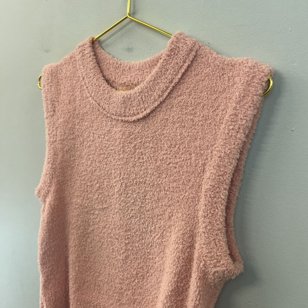 Paper Moon Soft Fuzzy Pink Tank Top Large