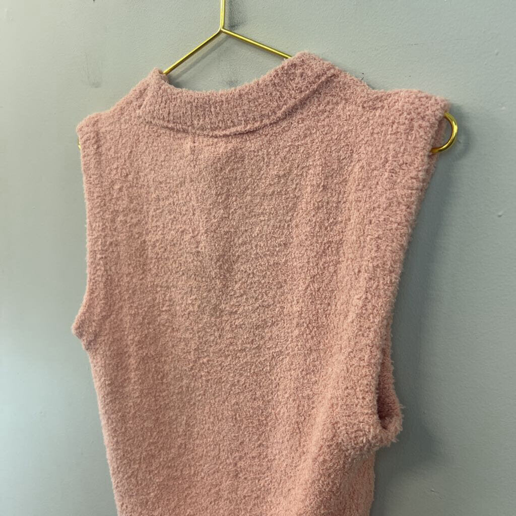 Paper Moon Soft Fuzzy Pink Tank Top Large